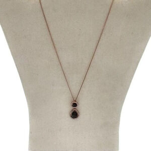 Crystal Pave Pendant Rose Gold 16” Chain